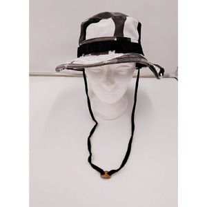 Dorfman & Pacific Co Distressed Gray Camo Bucket Hat w/ Holders Vents Med